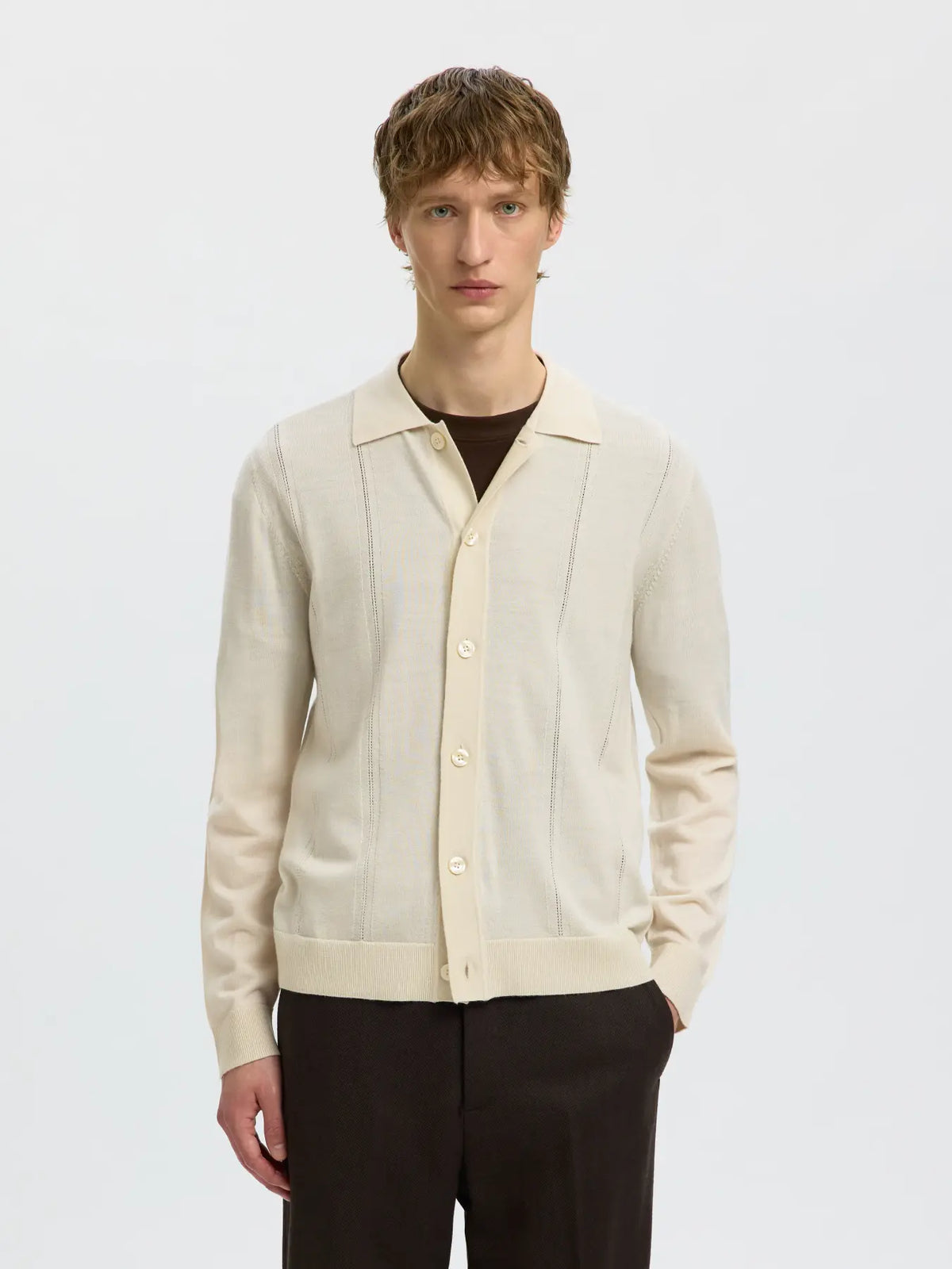 Polo Cardigan - Selected - 16101880 Tray